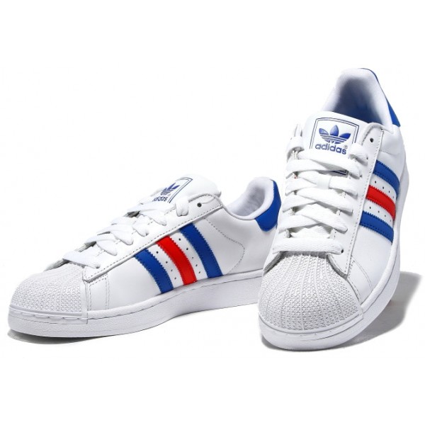 superstar adidas bleu et rouge