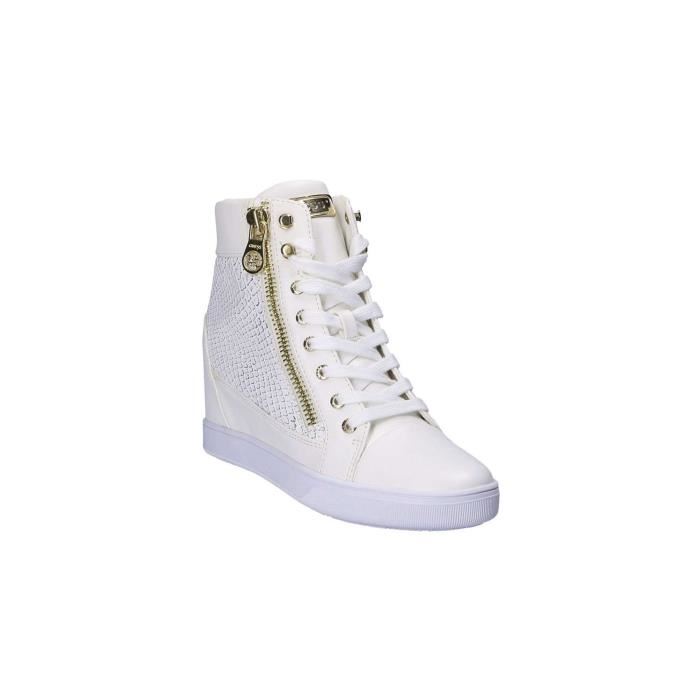baskets compensees blanches femme
